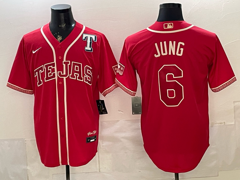 Men Texas Rangers #6 Jung red Nike 2026 MLB Jersey 0518004
